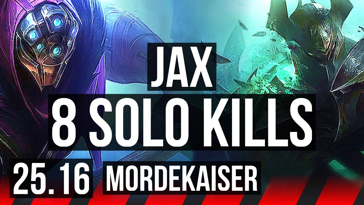 JAX vs MORDEKAISER (TOP) | 8 solo kills | KR Master | 25.16
