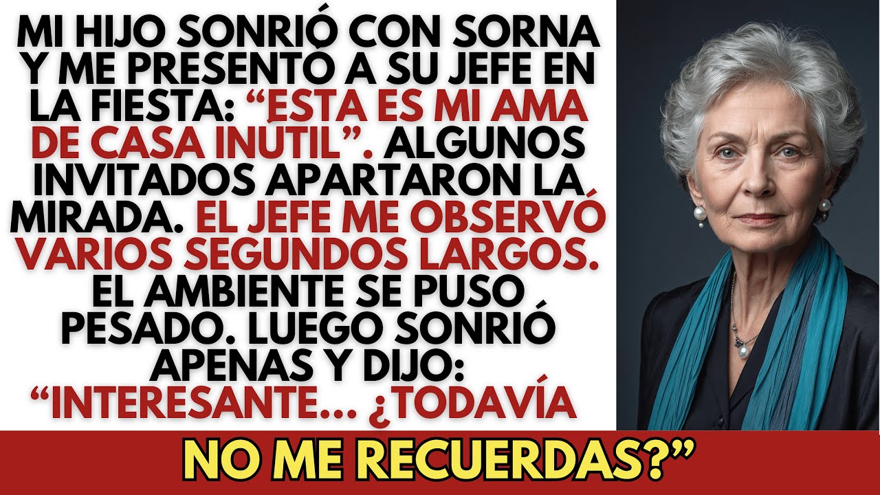 Mi hijo me presentó a su jefe como “una ama de casa inútil”. Entonces el jefe me miró en silencio…