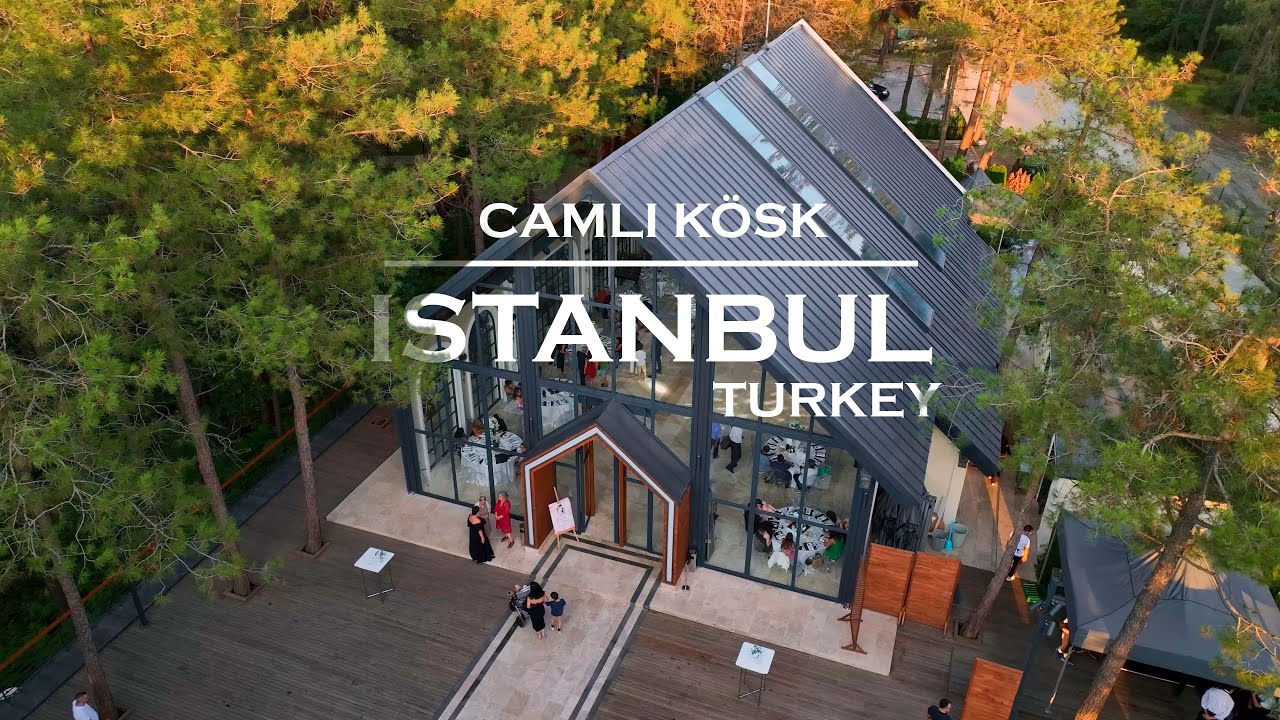 Wedding Venue in Istanbul 2024 | Camlı K&ouml;şk 4K Drone Stock Footage | Venue in the Forest
