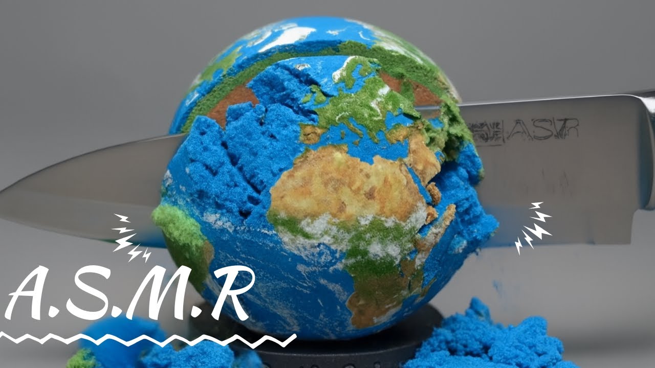 Oddly Satisfying Cosmic ASMR – Cutting Sand Planets, Moon & Stars