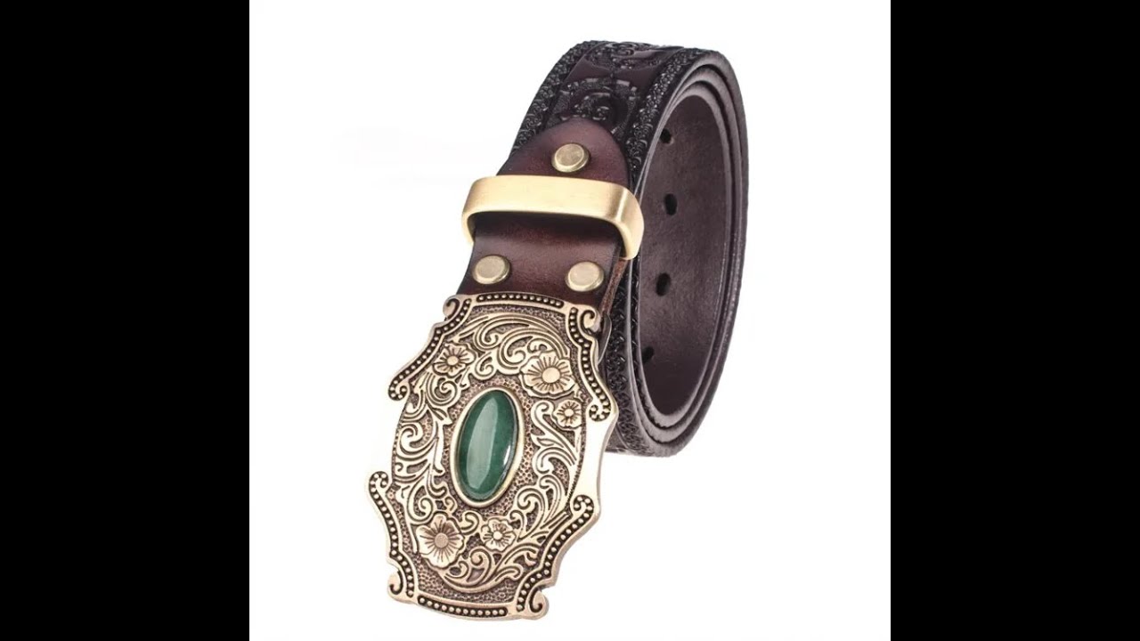 Luxury Leather belt for men, Designer Copper Buckle Belt for Men