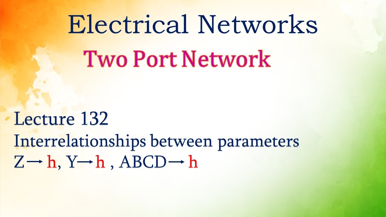 Lecture 132 Conversion of Parameters (Z to h, Y to h & ABCD to h)