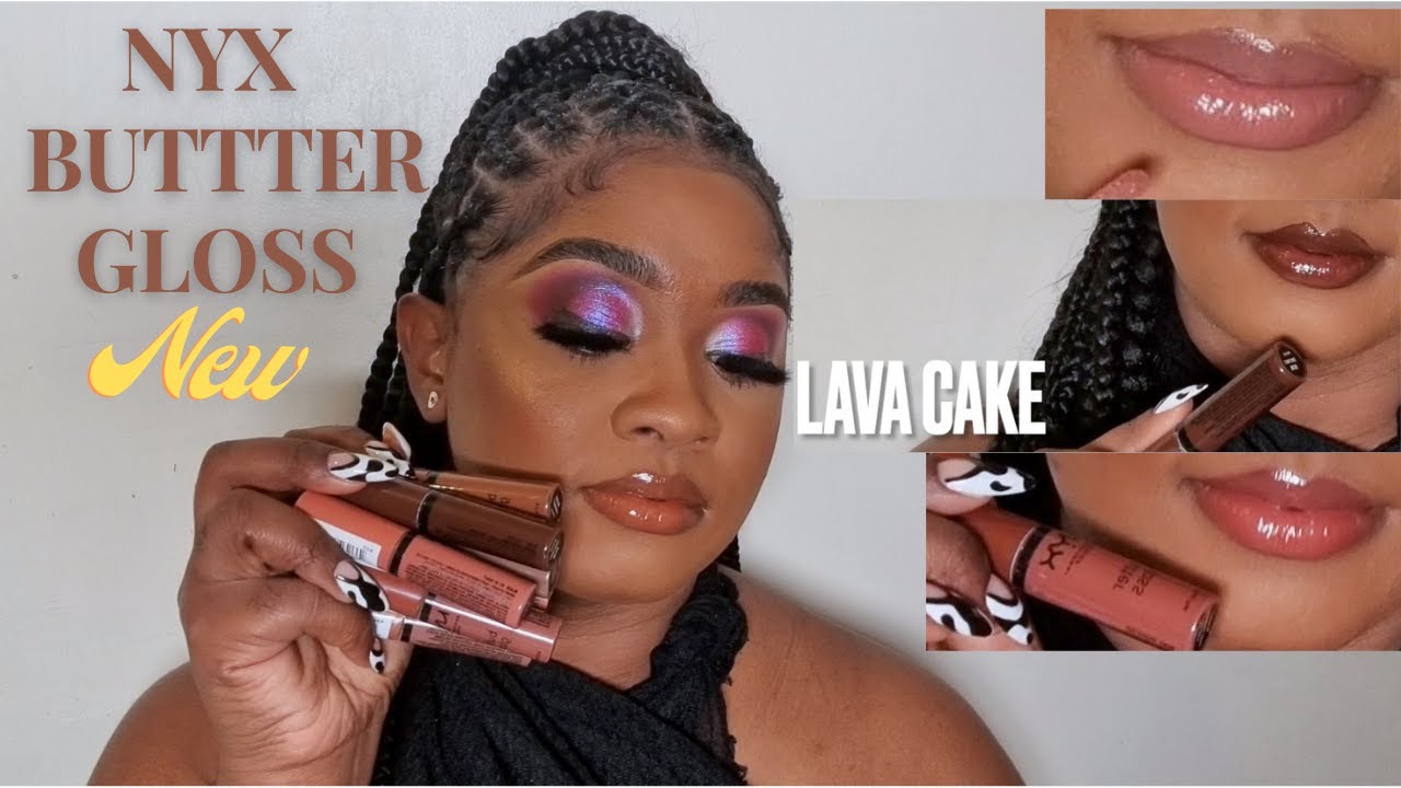 NYX BUTTER GLOSSES  * 8 NEW NUDE SHADES* ON DARK SKIN  | LIP SWATCHES + DEMO | NUDE LIP COMBOS