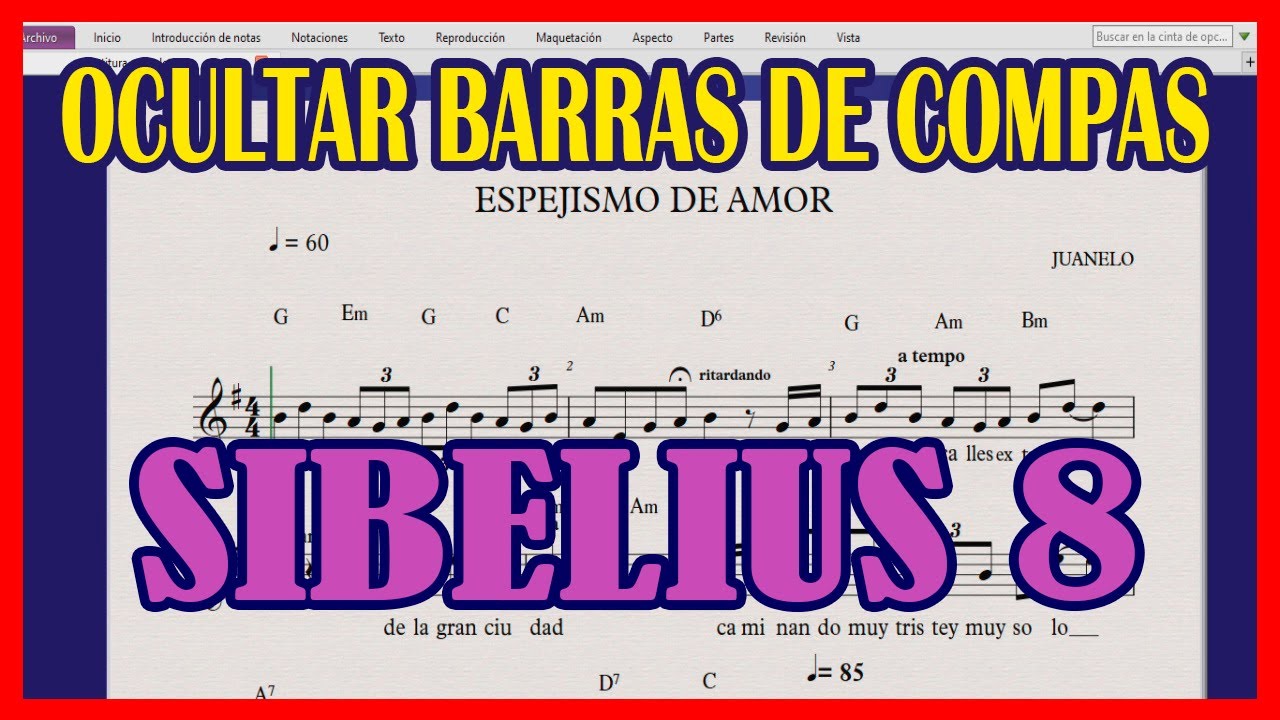 SIBELIUS 8 OCULTAR BARRAS DE COMPAS