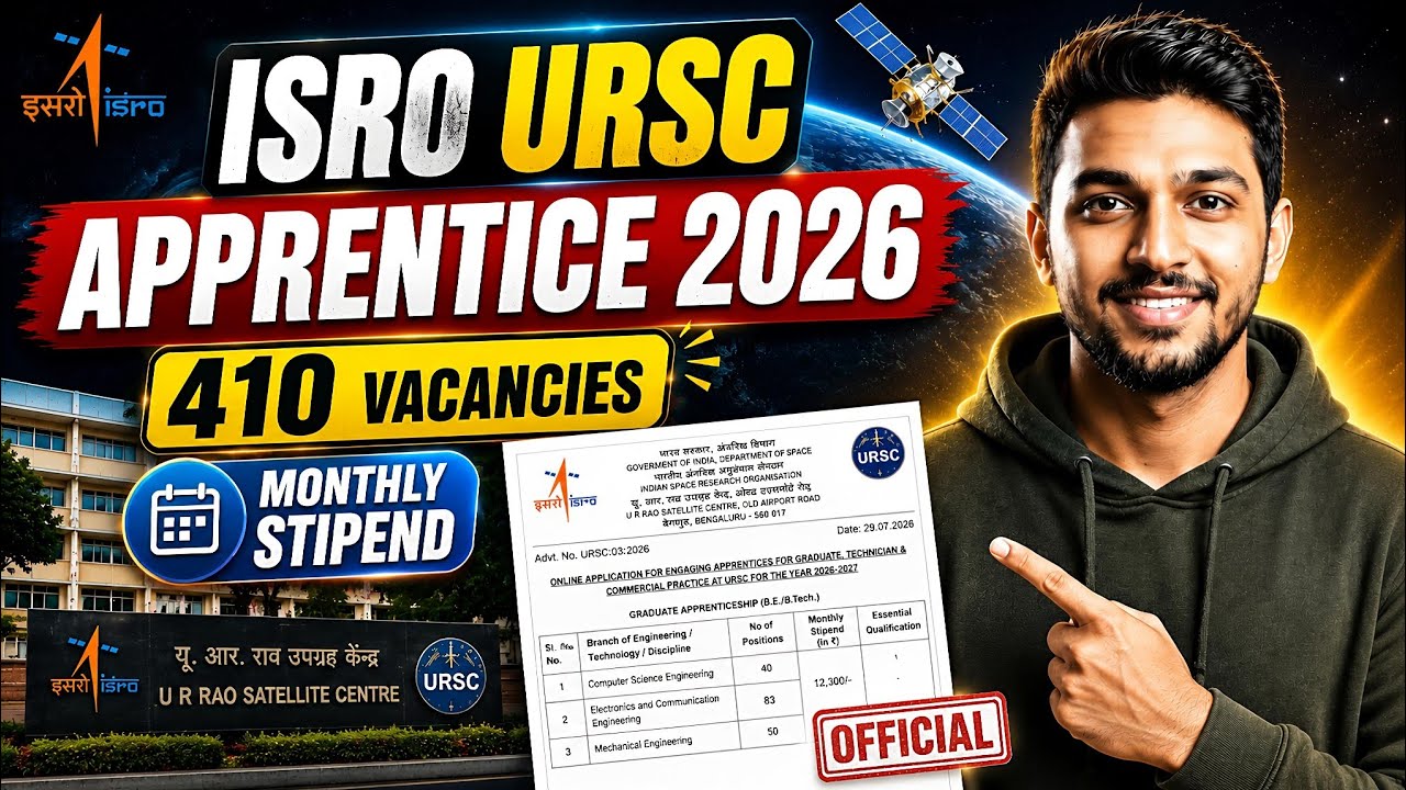 ISRO URSC Apprentice Recruitment 2026 | Complete Guide | Eligibility, Stipend & Application Process