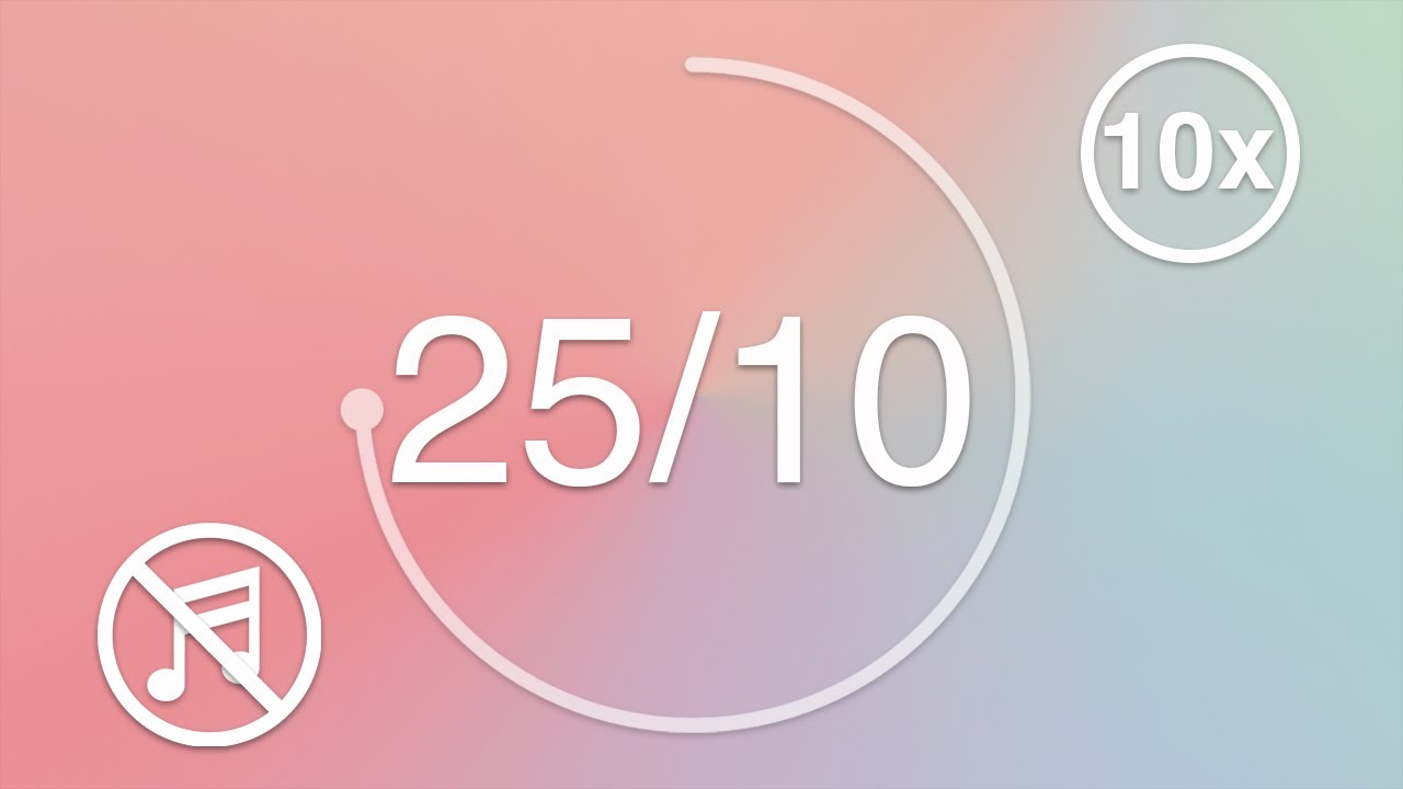 25 Minute Timer - 10 Minute Break - Pomodoro Technique - Pastel Color Wheel