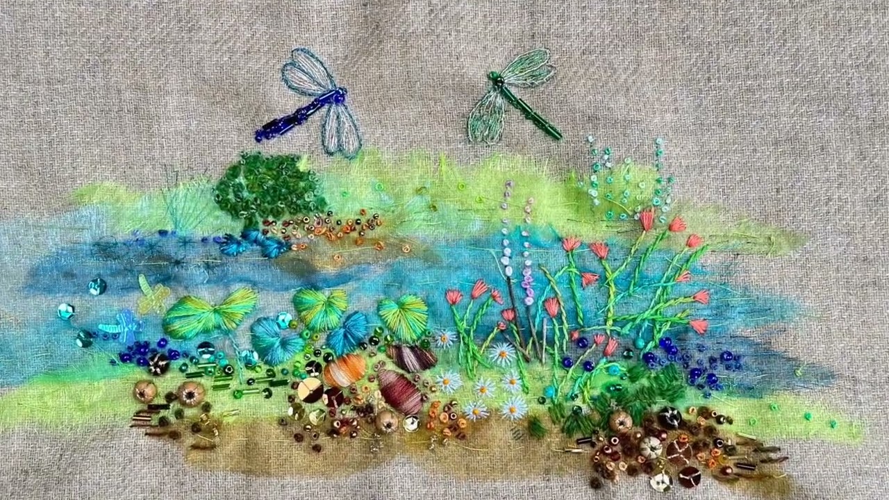 Dancing Damselflies - A NEW Kit from Rowandean Embroidery