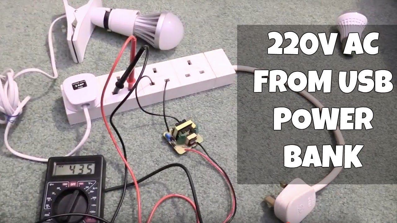 220V AC from USB Powerbank