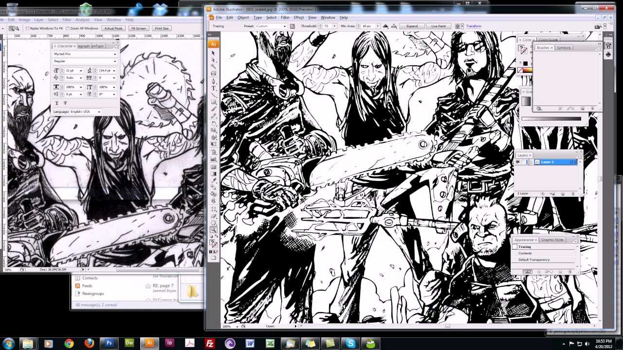 Comic Book Coloring: Prelude - Ink Washing