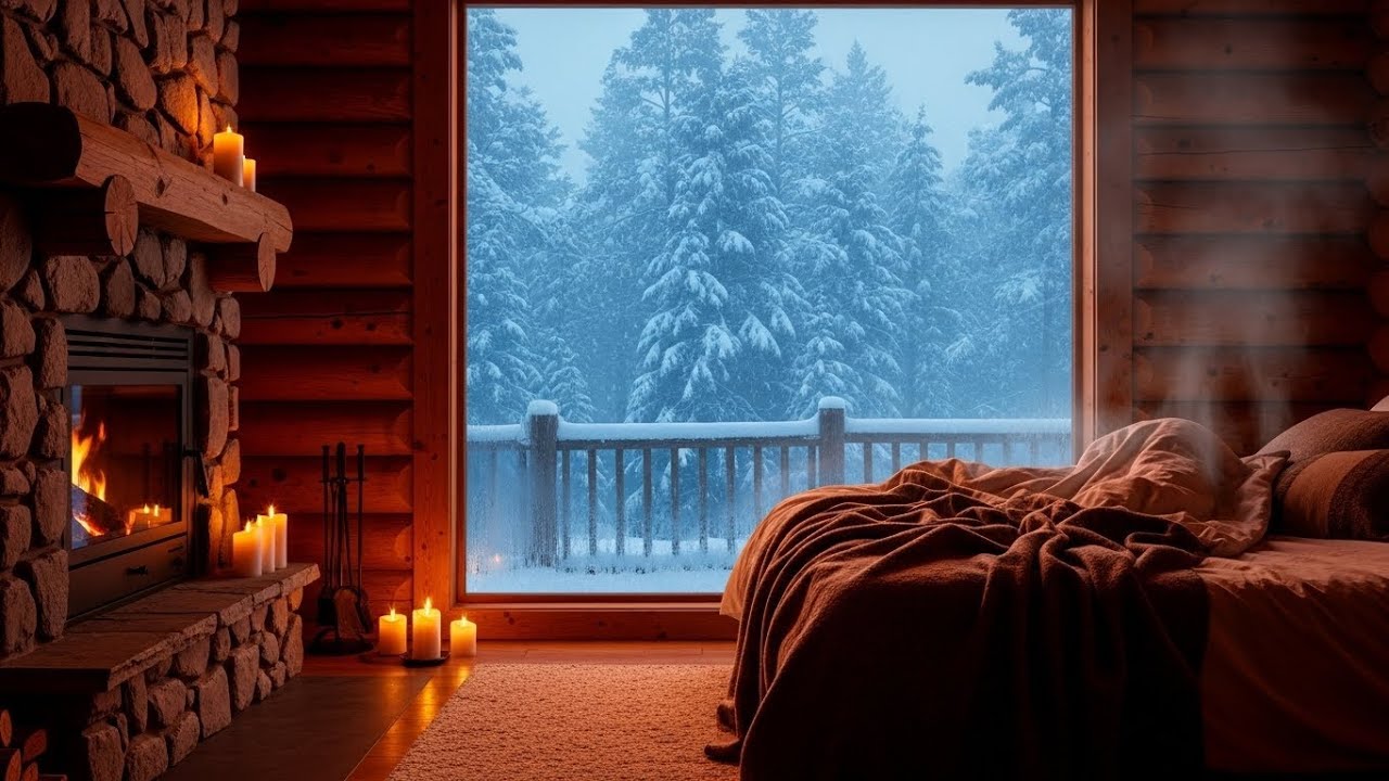 The Most Relaxing Winter Ambience | Soft Piano + Snow & gentle snow | Snowfall ASMR