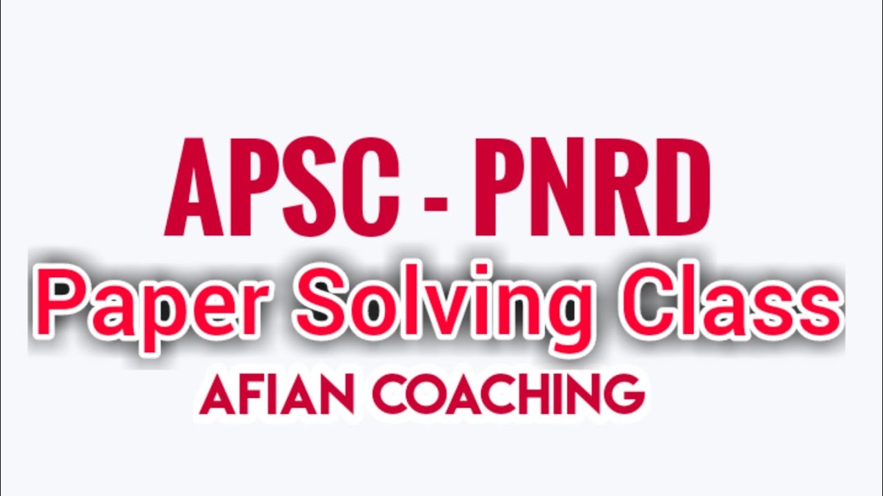 PNRD Answer key for General Studies, Afian coaching