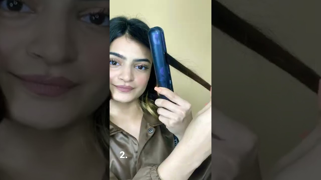 2 perfect ways to curl with straightener !🧬 #shorts #veenions
