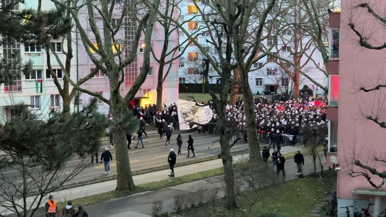 Olympique Lyon Fanmarsch 22.01.2026 Bern Wankdorf 