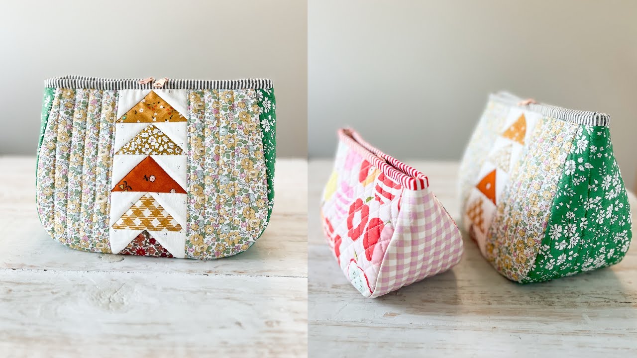 Half Moon Zip Pouch | Round Zippered Pouch | Christmas Sewing