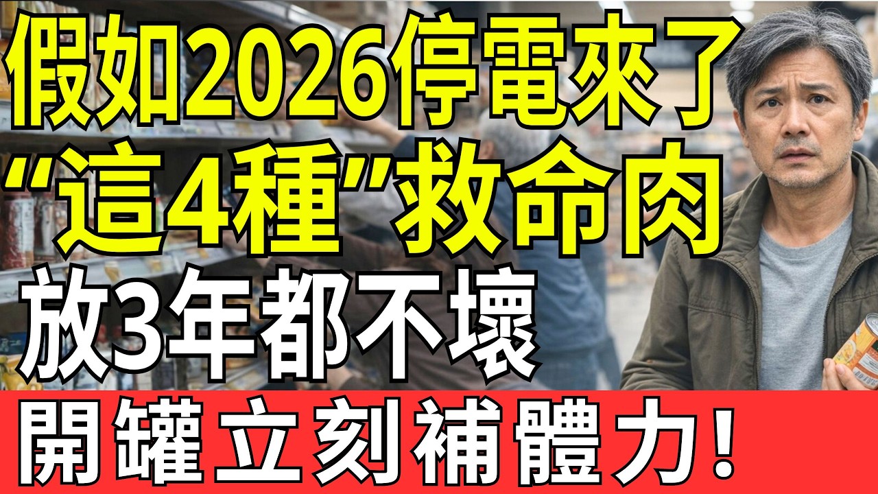 別再囤泡麵了！2026糧食危機：冷凍肉24小時變廚房災難！立刻改囤這4種「救命肉罐頭」放3年照樣能吃，一開就補力！