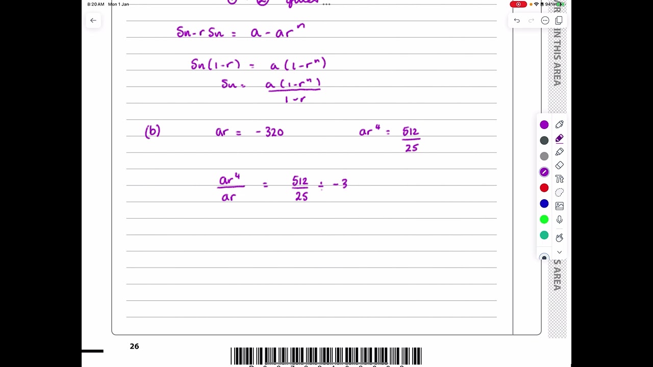 IAL, Edexcel, Oct 2020, P2, Q8, Sequences and Series, Geometric Series, Pure, Nick Peters, WMA12/01