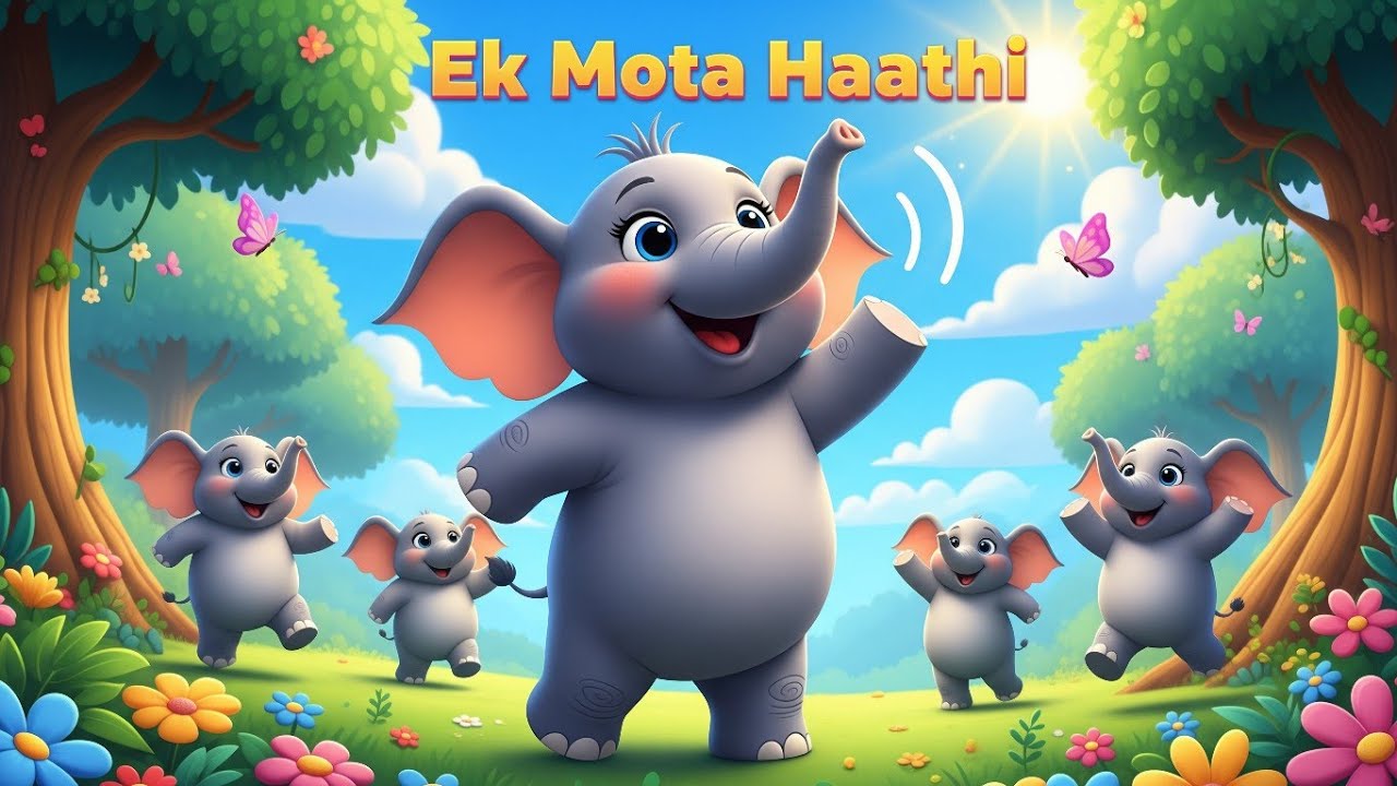 Ek Mota Haathi Ghumne Gaya | Adventure | Super Lambi 8 Min Kids Rhyme in Hindi 🐘 Fun Elephant Song! 