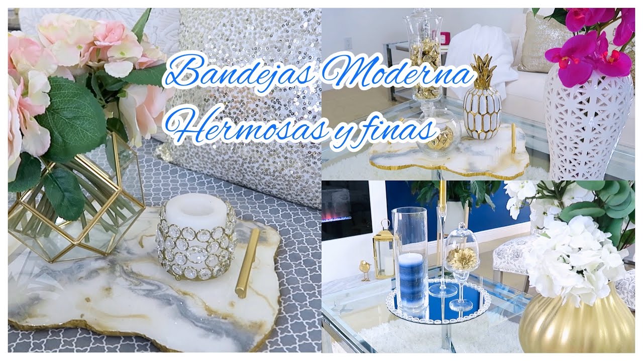 COMO HACER BANDEJAS LUJOSAS CON EFECTO DE MARMOL Y ESPEJO // IDEAS ECONOMICAS QUE LUCEN COSTOSAS
