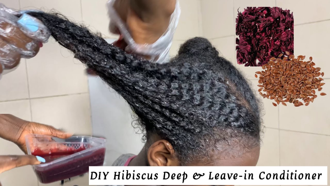 DIY Homemade Hibiscus Moisturizing Deep and  Leave-in Conditioner Extreme Hair Growth and Moisture