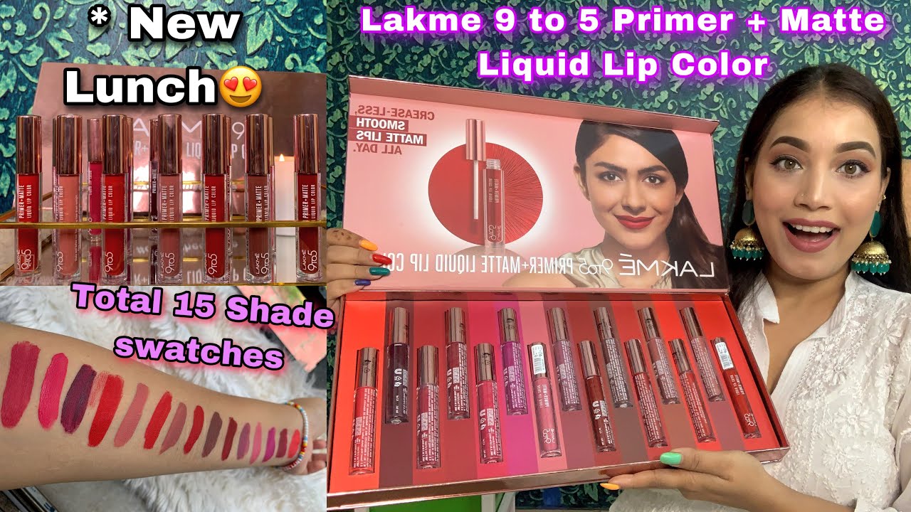 *New Launch Lakme 9 to 5 Primer + Matte Liquid Lip Color Honest *REVIEW & Swatches || Myself Riya