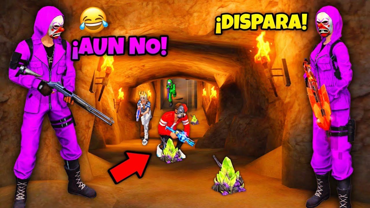 EL RETO DE EMBOSCAR A LOS ENEMIGOS DENTRO DEL TÚNEL EN FREE FIRE 😂