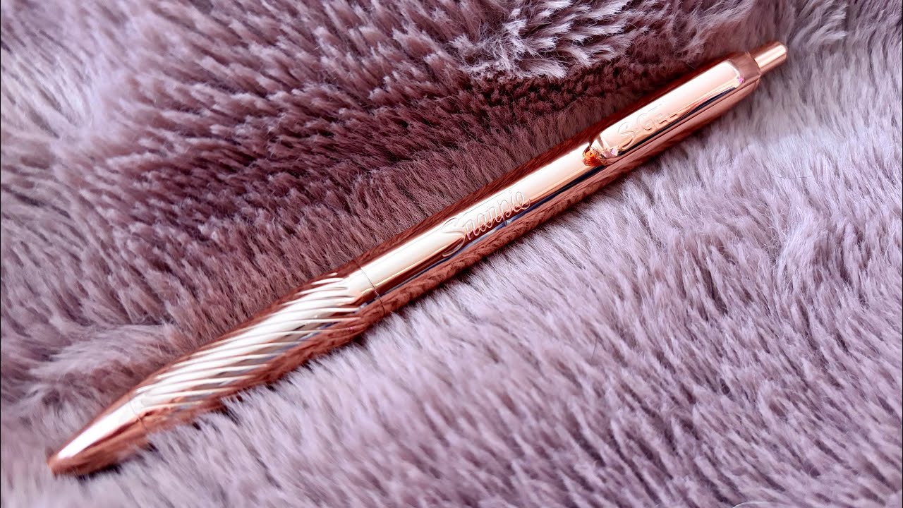 Обзор и подробные фотографии гелевой ручки Sharpie S-Gel из цельной меди | Тест письма на бумаге