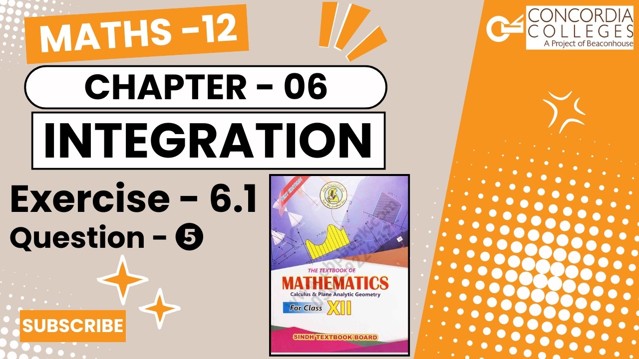 Exercise 6.1 Q. ⓹ | Class 12 | Mathematics | Chapter 06 | Integration | #sindhboard #maths