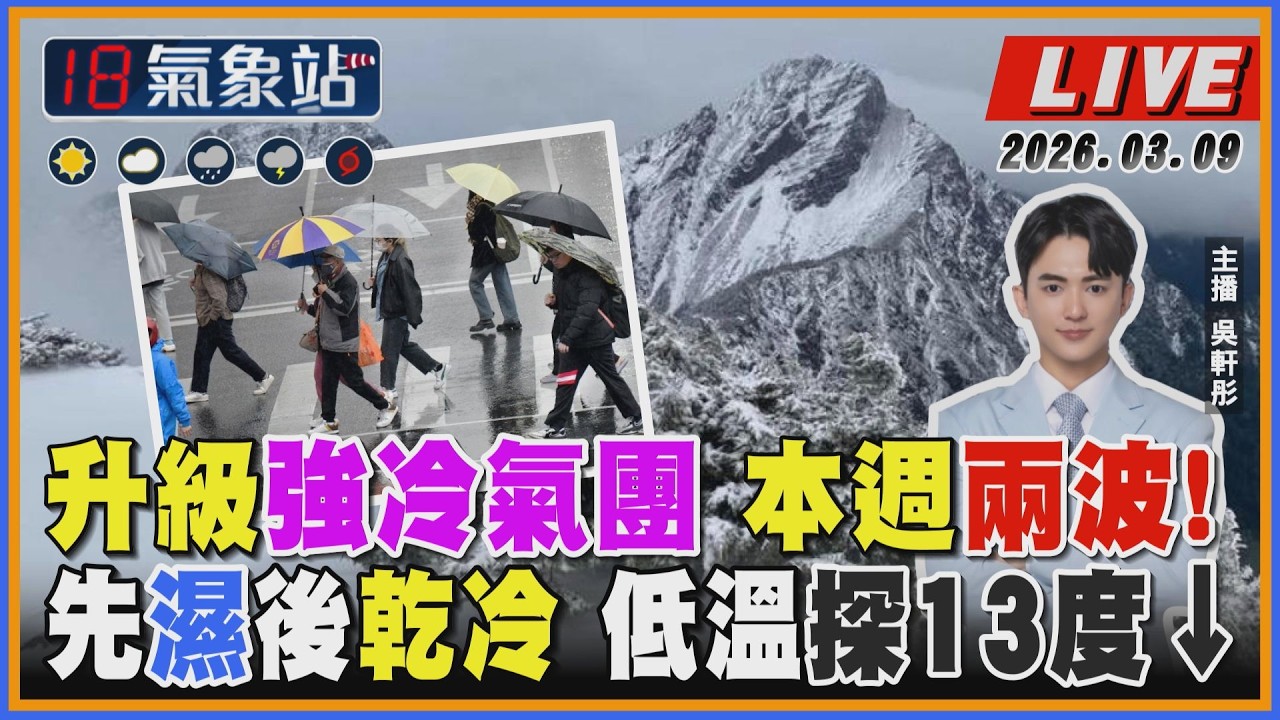 【TVBS18氣象站】升級強冷氣團 本週兩波!  先濕後乾冷 低溫探13度↓