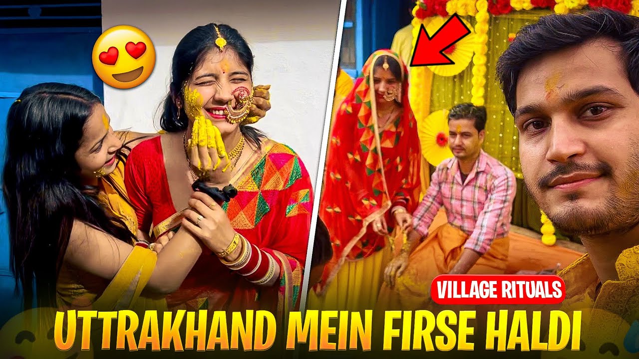 Rupali ke saath firse haldi 😍😅 in uttrakhandi style and rituals