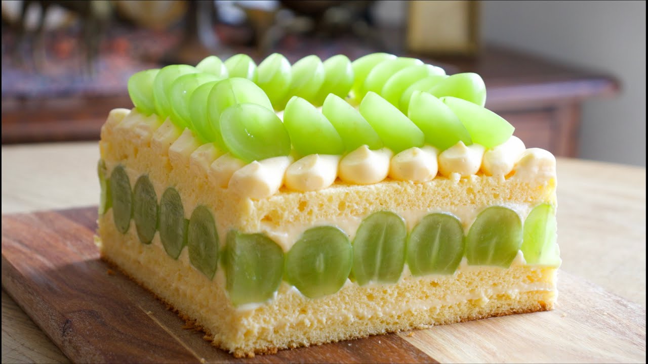 マスカットのカスタードショートケーキ✴︎How to make Muscat cake✴︎ベルギーより