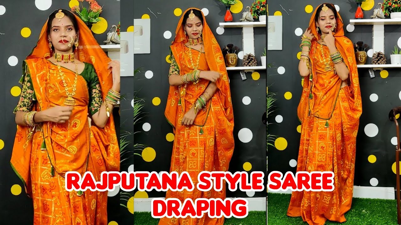 Padmavat(Ghumer) Style Saree Draping / Rajputana Style Saree Draping / how to wear saree tips