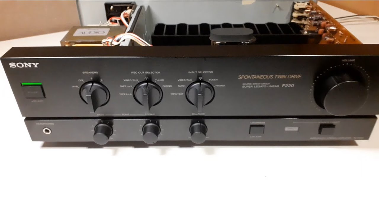 Sony TA-F220 Stereo Integrated Amplifier (1990-91') - Look inside after maintenance