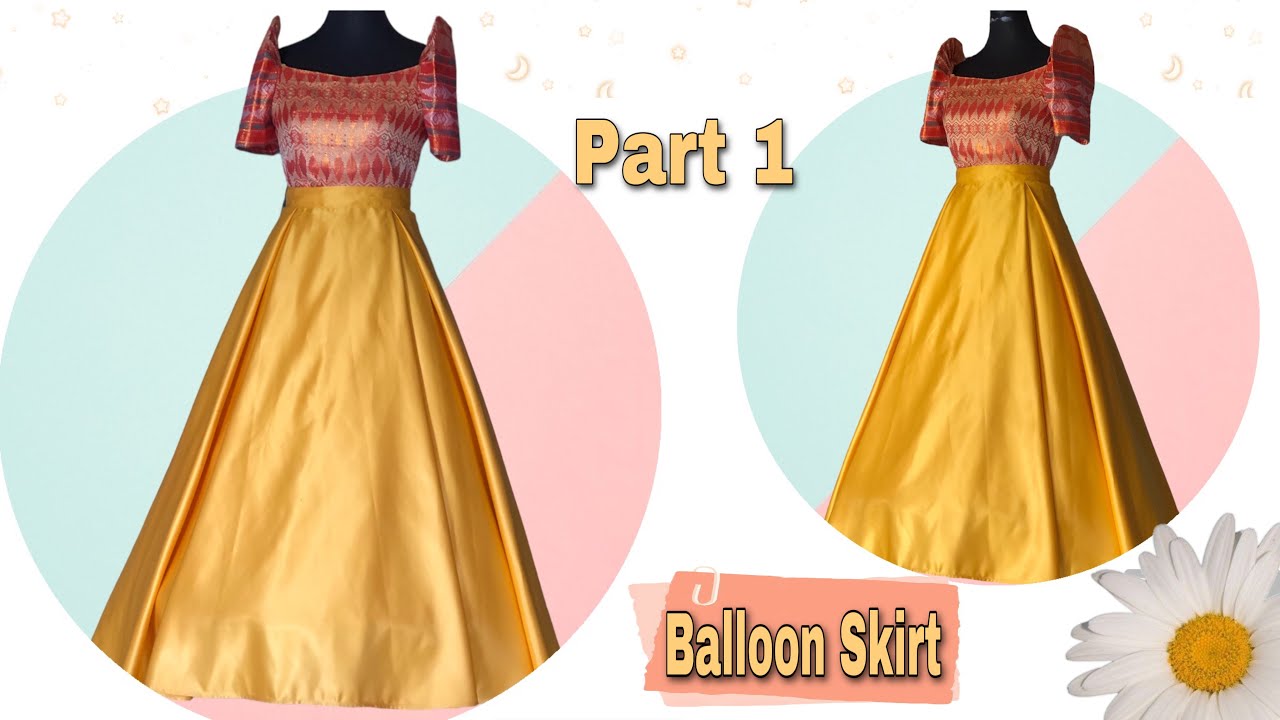 Part 1 |DIY Balloon Long Skirt | How To Make A Ballon Long Skirt | Full Tutorial Filipiniana Dress