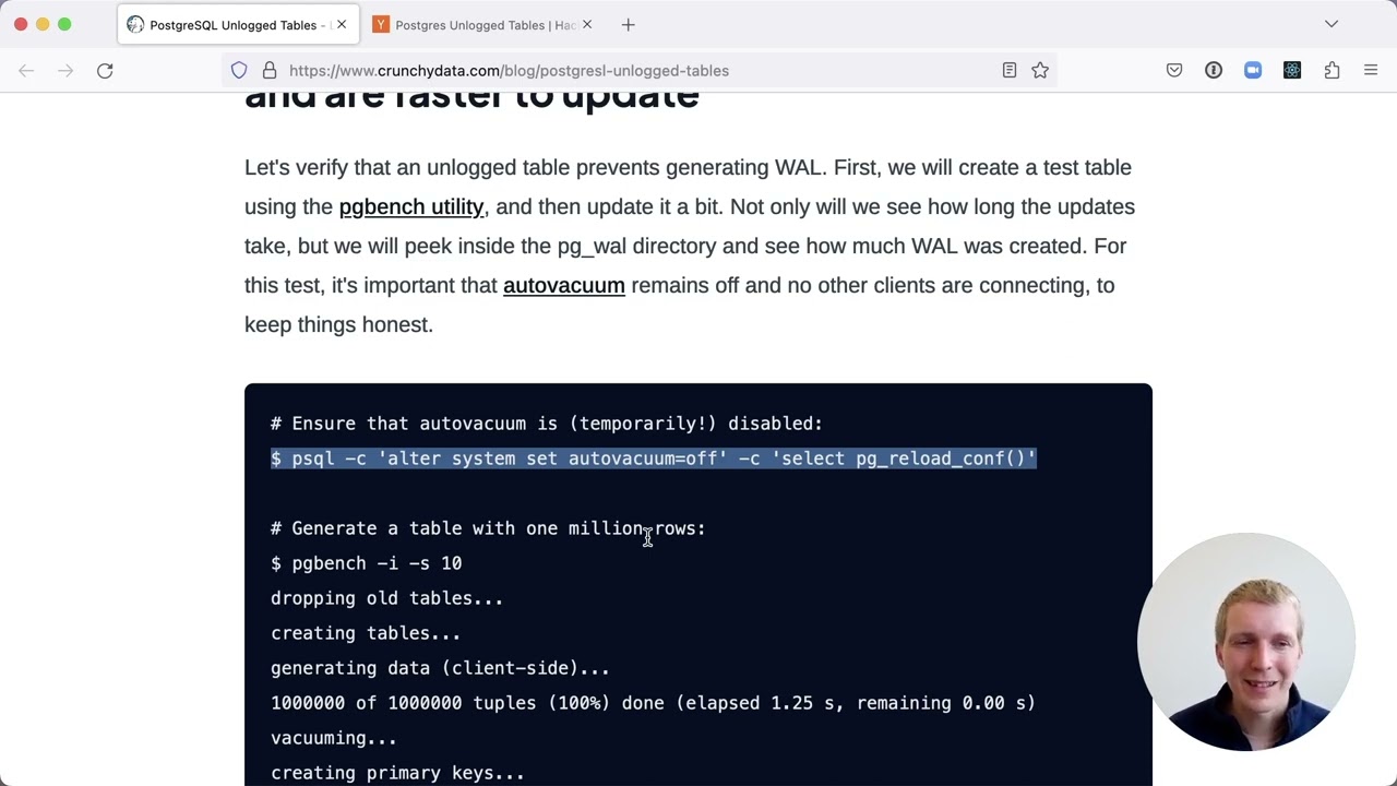 5mins of Postgres E56: Unlogged tables in Postgres: Is their data truly gone after a crash?