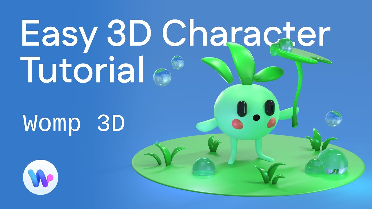How to make an Easy 3D Character with Womp 🌿🫧