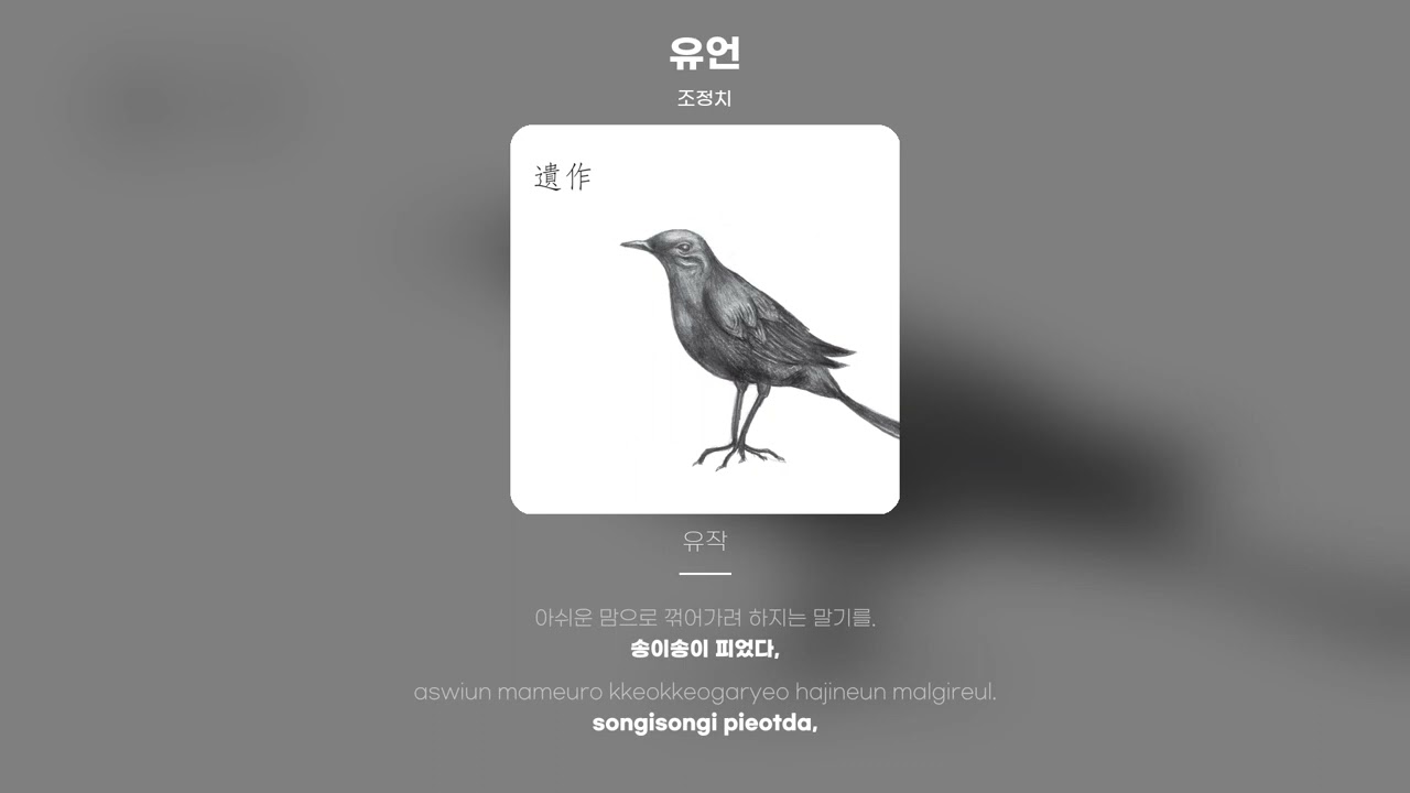 [Lyric Video] 조정치 (Jo Jung Chi) - 유언