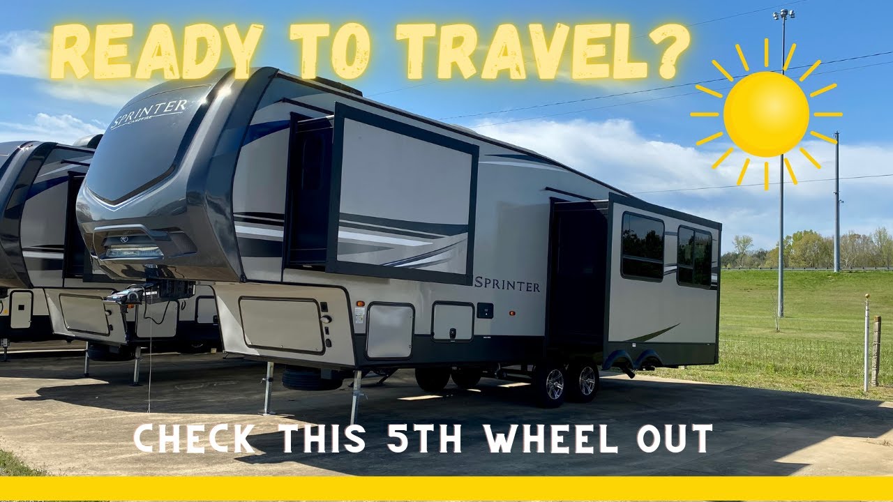 Beautiful and priced right 5th wheel! Main bed upstairs in the 5th wheel! Camper Tour