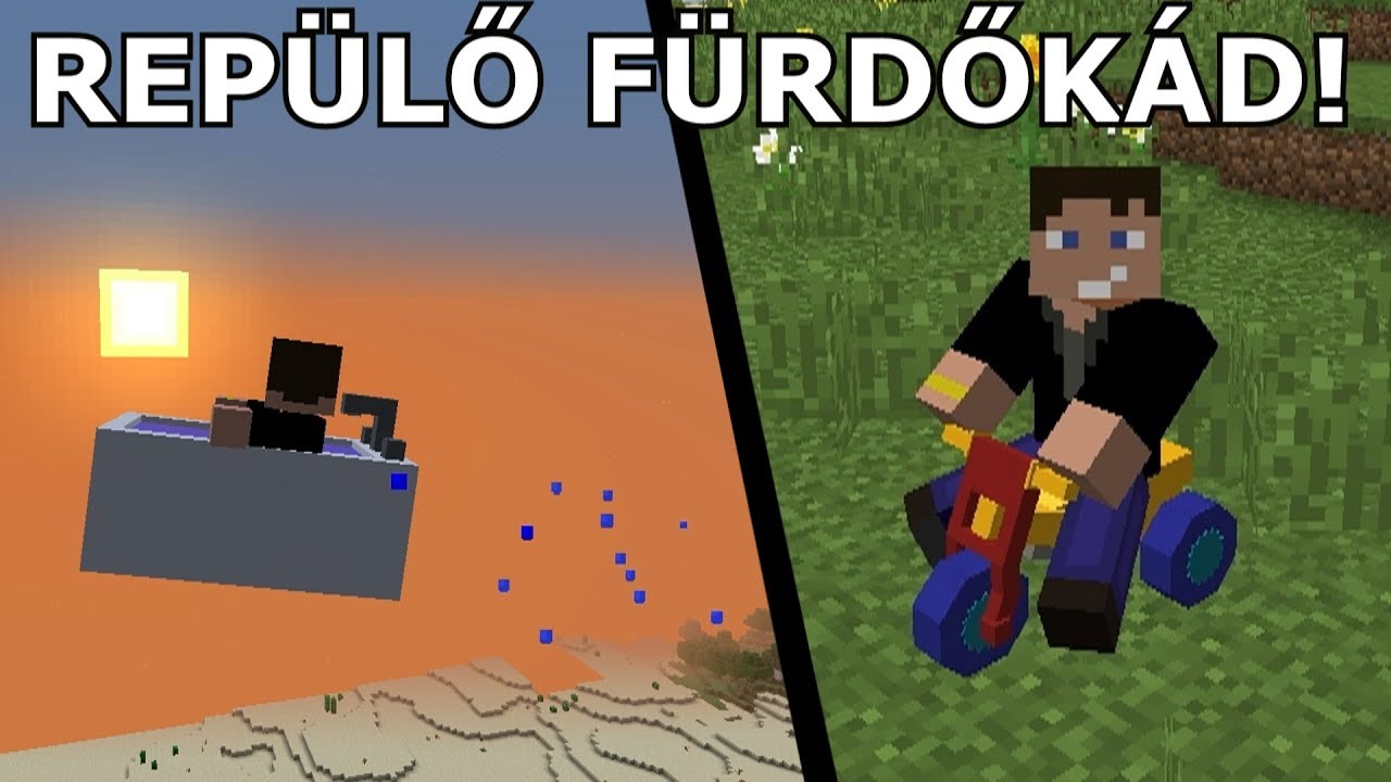 Repülő Fürdőkád (Tricikli, repülő kanapé, stb.) Mod! | Minecraft