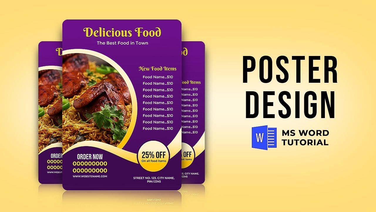 How to make Poster Design in MS Word | MS Word Poster Design Tutorial | Flyer Design in MS Word