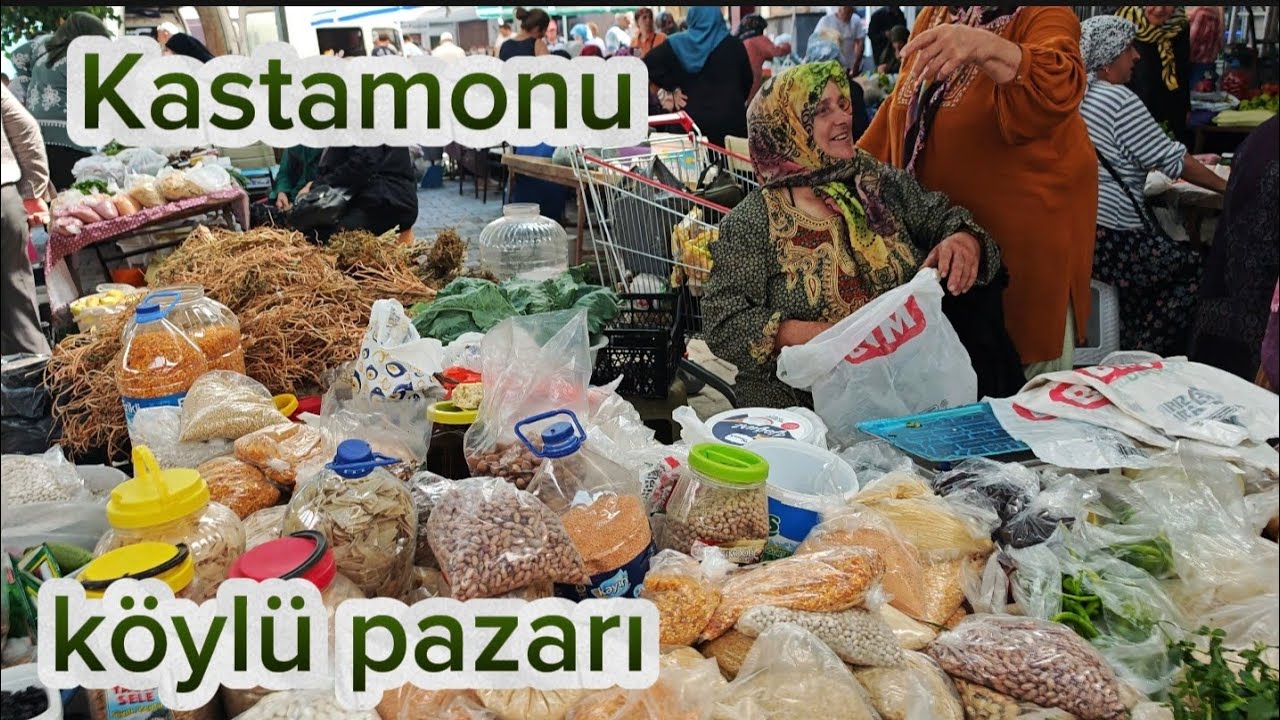 Kastamonu organik köylü pazarı köy ürünleri teyzeler satıyor.taze biber Tarhan sarımsak Taşköprü