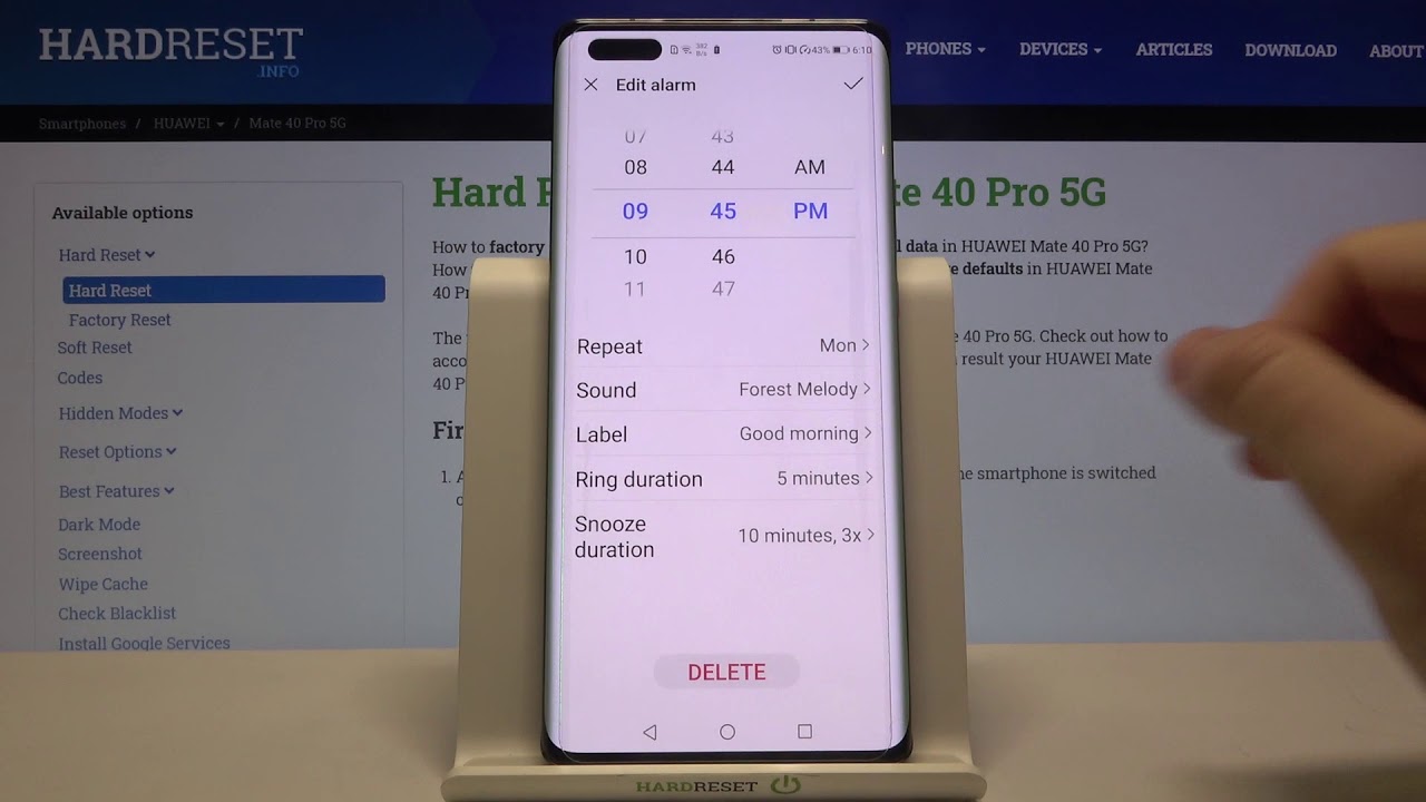 How to Add Alarm Clock on HUAWEI Mate 40 Pro – Customize Alarm Clocks