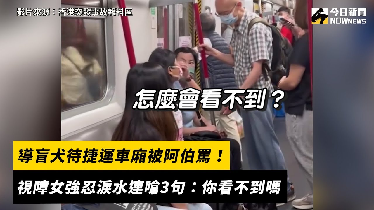 導盲犬待捷運車廂被阿伯罵！視障女強忍淚水連嗆3句：你看不到嗎｜NOWnews