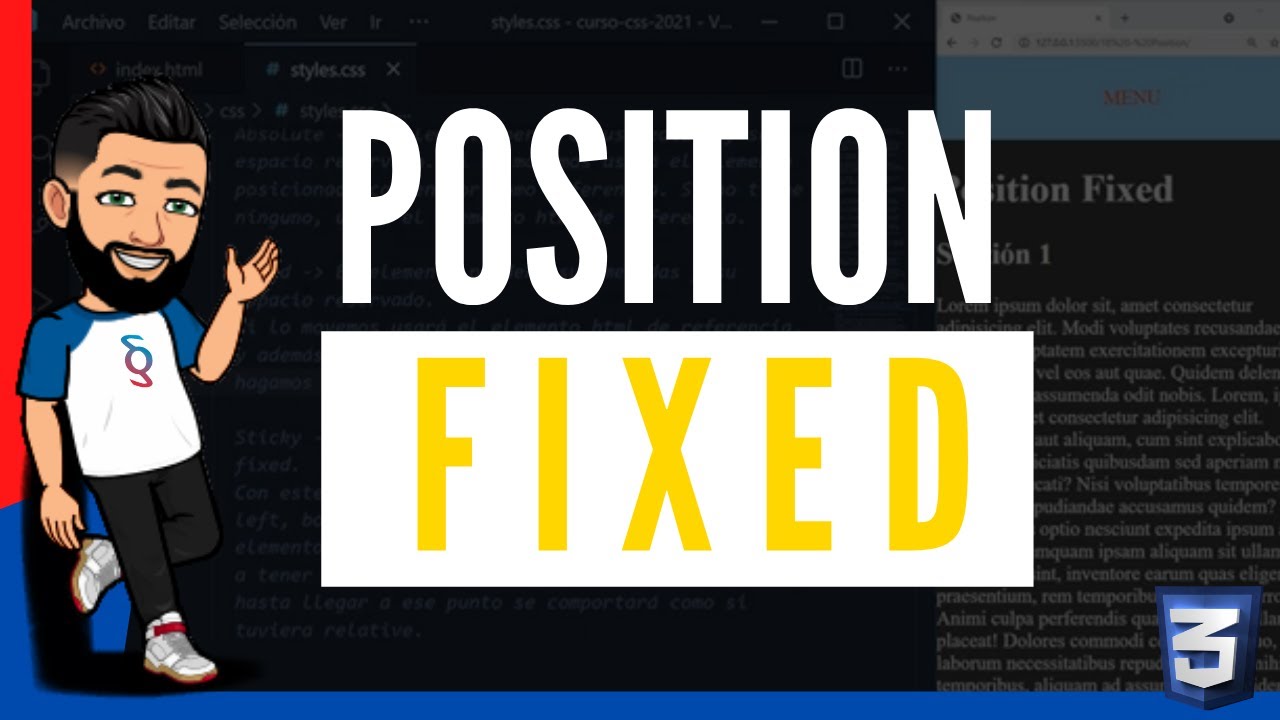 🔵TODO lo que Debes Saber sobre POSITION FIXED | CURSO de CSS Básico desde cero 2021 #37