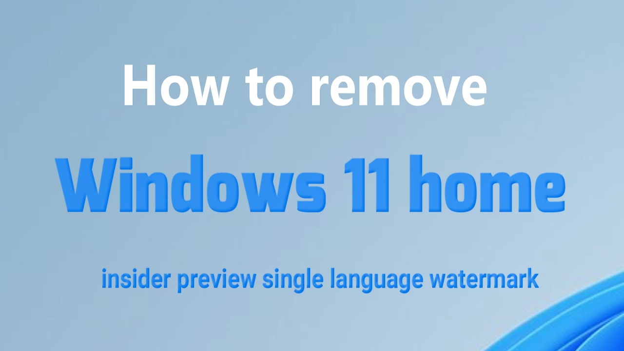 Как удалить водяной знак Windows 11 Home Insider Preview для одного языка