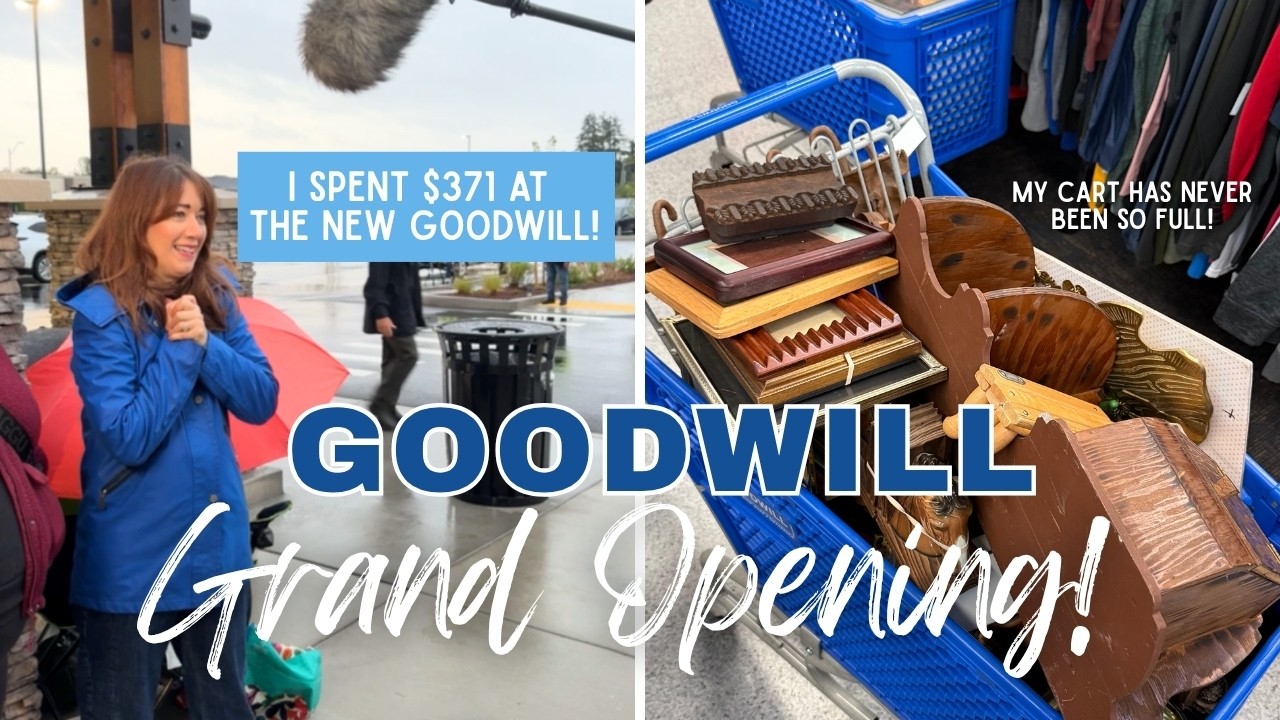 MY CART WAS OVERFLOWING at the Goodwill Grand Opening! Thrift with Me!