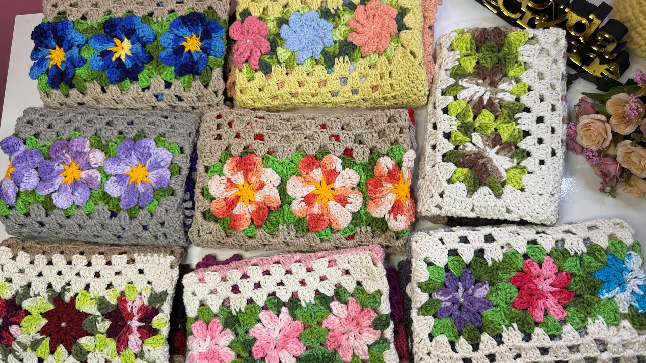 🚨🎁FIZ OITO TAPETES DE CROCHE COM COMBINAÇÕES DE CORES INCRÍVEIS,Faça E Venda Muito