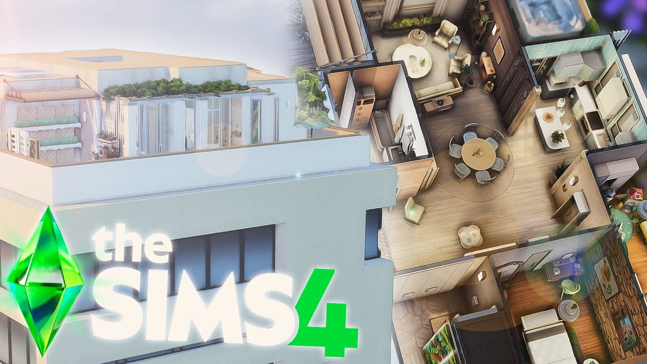Construyendo este ÁTICO MODERNO en LOS SIMS 4 / Torres Amanecer Speed Build