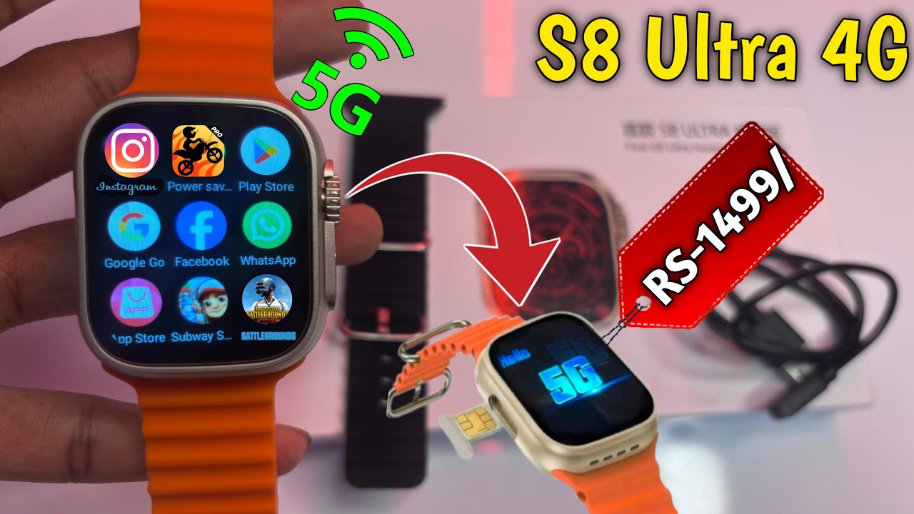 S8 ultra smart watch | S8 ultra Android Game Play | Best Smart Watch | S8 ultra 4G Smart Watch Sim |