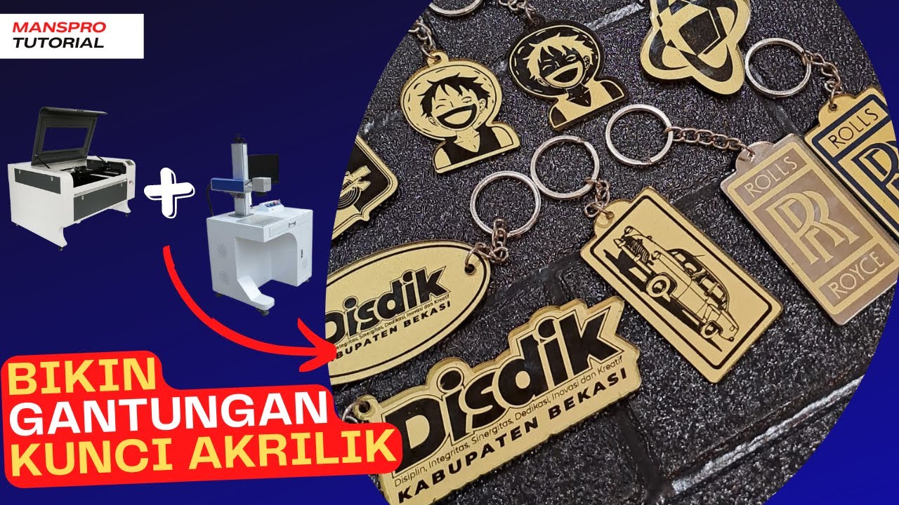 Bikin Ganci akrilik dengan mesin Laser marking dan Laser Cutting C02 #gantungankunciakrilik