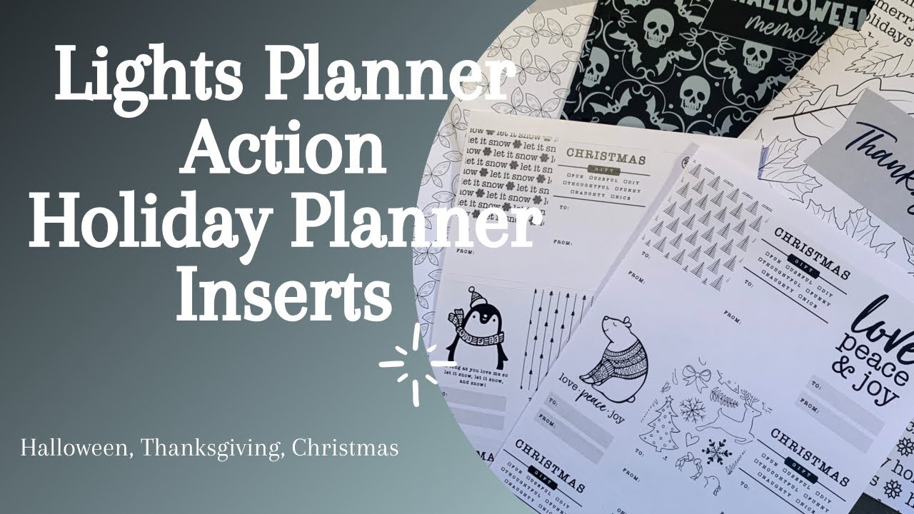 Lights Planner Action Holiday Inserts